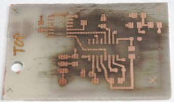 Toner removed from etched PCB